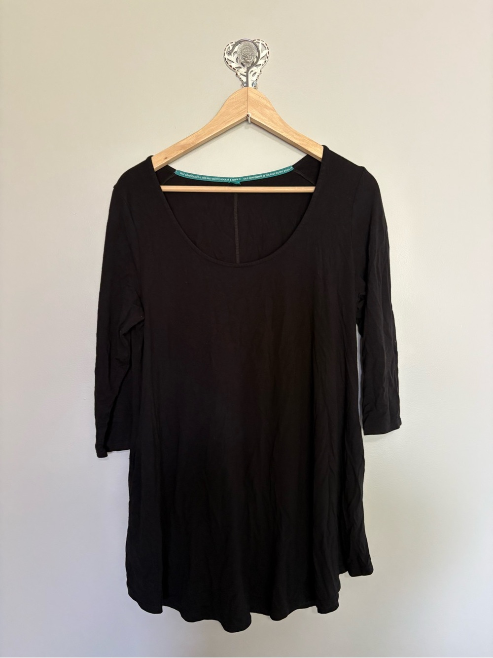 Sweetlegs Black Flowy Scoop Neck Top